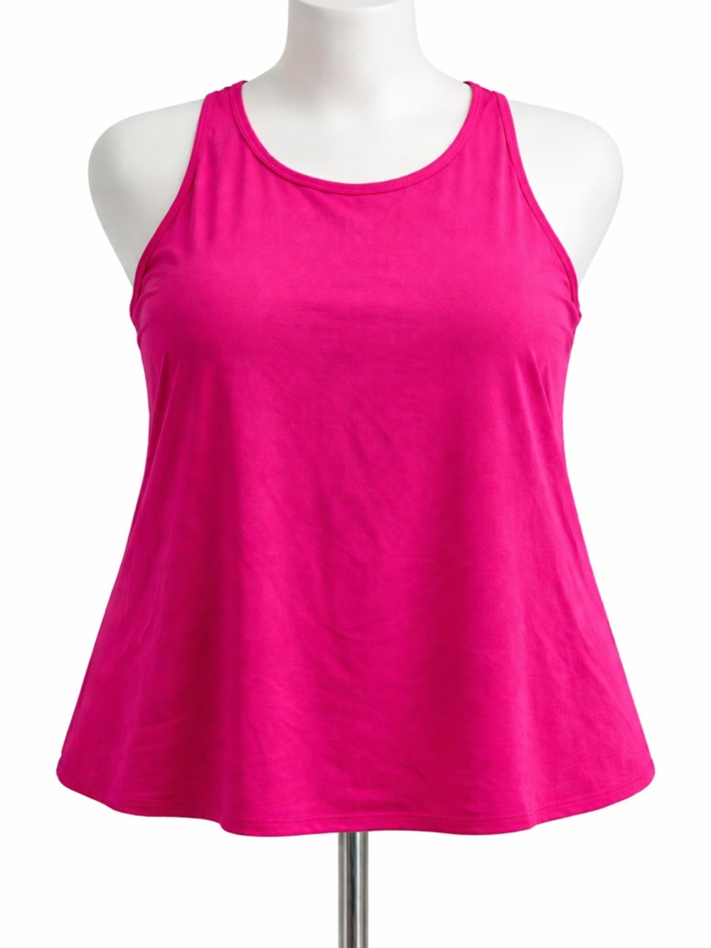 Lands’ End 20W Swim Tankini Top Pink Scoop Neck Flowy Plus Size